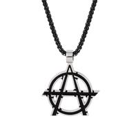 ZIAFRPN fashion Fashion and Personality Vintage Anarchy Symbol Black Color Pendant Mens Boys Pendant Necklace Jewellery