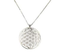 ZIAFRPN fashion Fleur De Vie Sautoir Flower Of Life Necklace Sacred Geometry Neckless Acier Inoxydable Femme Colier