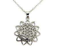 ZIAFRPN fashion Flower Of Life Mandala Pendant Necklace Women Fleur De Vie Sacred Geometry Jewelery