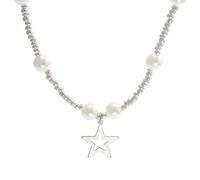 ZIAFRPN fashion Imitation Pearl Beads Chains with Small Stars Pendant Necklace Men Trendy Beaded Collar on Neck Accessories Fashion prezzie
