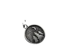 ZIAFRPN fashion Pine Tree Charm Under The Mountain Moon Charms Round Pendant Camping Outdoor Sweet Gifts For Woman Man
