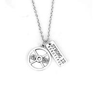 ZIAFRPN fashion Self-motivation 45lbs WEIGHT Barbell Fitness Kettlebell Dumbbell STRONG IS Beautiful Necklace Charms Pendant Necklace