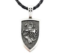 ZIAFRPN fashion St. George Protect Us Riding Horse Slay Dragon Saint Shield Pendant Necklace For Prayer prezzie