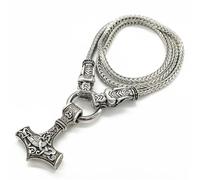 ZIAFRPN fashion Viking Amulet Hammer Pendant Wolf Head Irish Knot Talisman Jewlery Necklace Men Women prezzie