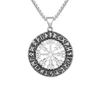 ZIAFRPN fashion Vintage Viking Rune Celtic Compass Pendant Charm Men's Necklace Fashion Hip Hop Punk Accessorie Party Gift prezzie