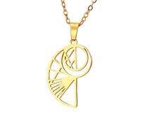 ZIAFRPN Fibonacci Spiral Necklace Sacred Geometry The Golden Ratio Pendant Jewelry Valentine's Day Gift