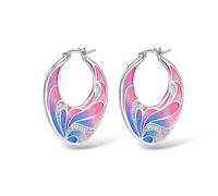 ZIAFRPN Flower White Cubic Earrings for Women Fashion Enamel Jewelry,