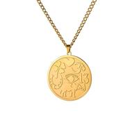ZIAFRPN Good Luck Elephant Medallion Necklace Powerful Protection Amulet Ohm Symbol Horseshoe Evil Eye Necklace