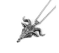 ZIAFRPN gothic necklace Fashion Goat Head Pendant Necklace For Men Vintage Punk Pentagram Pan God Skull Necklaces Amulet Jewelry Gifts congratulations gifts