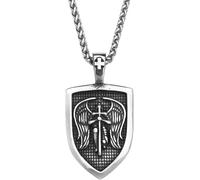 ZIAFRPN gothic necklace Fashion Punk 316L Archangel Necklace For Men Vintage St Pendant Belief Amulet Jewelry Gift congratulations gifts