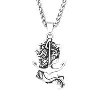 ZIAFRPN gothic necklace Fashion Punk Mermaid Pendant Necklace Biker Vintage Anchor Necklaces Amulet Jewelry Gifts congratulations gifts