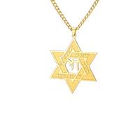 ZIAFRPN gothic necklace Jewish Star of David Necklaces Hebrew Chai Symbol Pendant Chain for Women Men Blessing Amulet Jewelry congratulations gifts