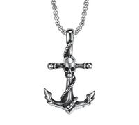 ZIAFRPN gothic necklace Skull Anchor Pendant Necklace Charms Men Women Pendant Punk Hip Hop Unique for Male Boy Fashion Jewelry Gift congratulations gifts