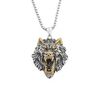 ZIAFRPN gothic necklace Vintage Nordic Mythology Odin Wolf Pendant Necklace For Men Viking Fenrir Necklaces Amulet Jewelry congratulations gifts