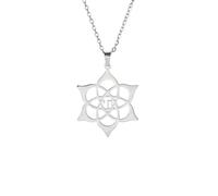 ZIAFRPN gothic necklace Vintage Star of David Jewish Hebrew Chai Necklace Hollow Chakra Lotus Flower Pendant Necklaces Jewelry Gifts congratulations gifts