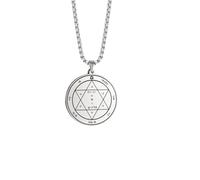 ZIAFRPN Hexagram Seal of Solomon Necklace Double Side Amulet Protection Riches Necklaces Talisman Jewish Jewelry