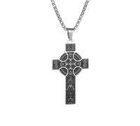 ZIAFRPN Irish Celtic Knot Cross Pendant Necklace for Men Women Fashion Lucky Amulet Jewelry