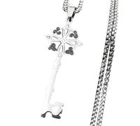 ZIAFRPN Irish Celtic Knot Triskele Key Pendant Necklace Stainless Steel Triskelion Triple Spiral Necklaces Jewelry collares para mujer