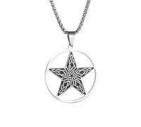 ZIAFRPN Irish Pentagram Round Pendant Necklace for Men Women Celtic Lucky Jewelry Accessories