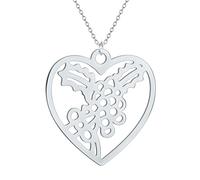 ZIAFRPN jewelry Birth Month Flower Necklace Birth Flower in Heart Necklace Jewelry for Men and Women gift