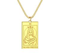 ZIAFRPN jewelry The High Priestess Tarot Cards Pendant Necklace for Men Women Fortune Telling Jewelry Friend Gift gift