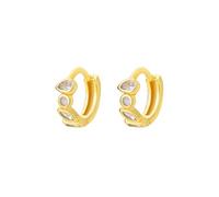 ZIAFRPN Lindo Minimalista Circón Verde Pendientes de Aro para Mujer Pequeños Círculos Pendientes de Botón de Oreja Joyería de Moda Regalos de Moda