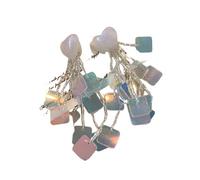ZIAFRPN Love Heart Crystal Tassel Colorful Resin Acrylic Stone Drop Earring for Women Party Summer Sweet Jewelry