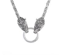 ZIAFRPN Men 's Punk Norse Roman Empire Chain Necklace Celtic Knot Wolf Head Chain Pendant Amulet Jewelry congratulations gifts