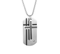 ZIAFRPN Men's Cross Necklace Silver Color Faith Cross Bible Verse Dog Tag Pendant Necklace Birthday Gifts for Boys congratulations gifts