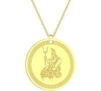 ZIAFRPN Mens Hades with Cerberus Necklace Steel The Greek Chthonic God of the Underworld Charm Neck Chain Medallion Amulet Jewelry Gift