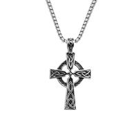 ZIAFRPN Mens Irish Celtic Knot Cross Pendant Necklace Nordic Viking Necklace Ancient Talisman Pendant Jewelry Gift