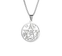 ZIAFRPN Men's Jewish Hebrew Tetragrammaton Pentagram Pendant Necklace Israeli Amulet Jewelry