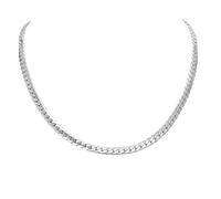 ZIAFRPN Men's necklace 5.7mm Flat Cuban Link Necklaces for Men Women, Silver Color Miami Link Chain Collar Choker fashion