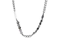 ZIAFRPN Men's necklace Cuban Chain Necklaces, Unisex Beads Charm Collar, Women Men Miami Links with Forever Bar fashion
