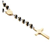 ZIAFRPN Men's necklace Dainty Rosary Necklace for Men Jewelry Plain Cross Confirmation Miraculous fashion