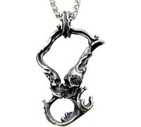 ZIAFRPN men's necklace,Double Skull Kissing Pendant Men's Necklace Cool Biker Jewelry,Personalized Gift