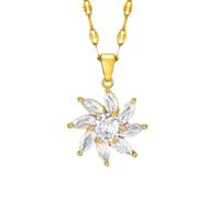 ZIAFRPN Men's necklace Snowflake Pendant Necklaces for Women Girls, Sweet Flower Charm Collar, Gold Chain Jewelry fashion