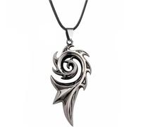 ZIAFRPN Men's Punk Dragon Flame Cool Leather Chain Black Jewelry Fashionable Jewelry