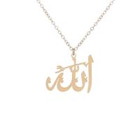 ZIAFRPN Muslim Allah Quran Round Small Pendant Necklace for Women Amulet Jewelry