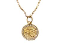 ZIAFRPN Necklace Hip Hop Ice Out Eye of Horus Round Medal Pendant Necklace for Men and Women Ancient Egyptian Patron Saint Amulet Jewelry Gift fashion