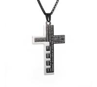 ZIAFRPN necklace men Bible Cross Pendant Necklace Men Women Prayer Amulet Jewelry Gift best gifts