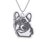 ZIAFRPN necklace men，Personalize Cry French Bulldog Necklace Jewelry Choker Pendant Thick Keel Chains Punk Necklace for Women Men