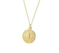 ZIAFRPN necklace men，Simple Round Glamour Prayer Belief Medal Pendant Necklace Jewelry Gift For Women
