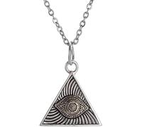 ZIAFRPN necklace men,Vintage Masonic Illuminati Necklace Triangle Eye Pendant for Men God's Eye Fashion Lucky Amulet Jewelry