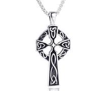 ZIAFRPN Necklace Nordic Celtic Cross Pendant Necklace Fashion Retro Necklace Jewelry St. Patrick Memorial Accessories for Men fashion