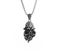 ZIAFRPN Necklace Retro Punk Deep Sea Cthulhu Myth Sea Monster Octopus Medal Pendant Necklace for Men Hip Hop Fashion Trend Jewelry Gift fashion