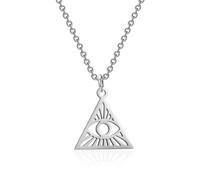 ZIAFRPN Necklace Trendy Triangle Hollow Devil's Eye Pendant Necklace Men's Necklace Jewelry Hip Hop Punk Accessories fashion