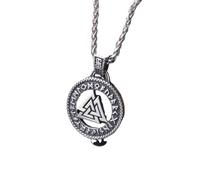 ZIAFRPN Never Fade The Valknut Runes Necklace Pendant Scandinavian Norse s Charms with box as men gift
