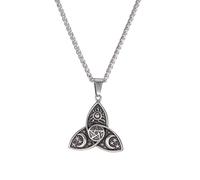 ZIAFRPN Nordic Celtic Symbol Necklace For Men Vintage Sun Moon Five Point Star Pendant Chain Hip Hop Jewelry