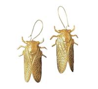 ZIAFRPN Novel Retro Style Gold Color Carving Insect Cicada Earrings Creative Design Dangle Earrings for Women Jewelry